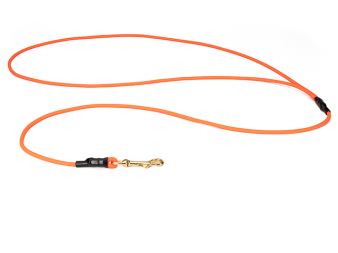 Mystique® Biothane lovecké vodítko 6mm neon oranžová bronz. karabína