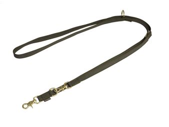 Mystique® Pogumované vodítko  kolem těla 15mm khaki 300cm bronz. vyp. karabina