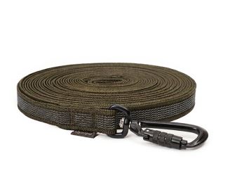 Mystique® Pogumované stopovací vodítko 20mm khaki 7,5m černé vysoce odolné