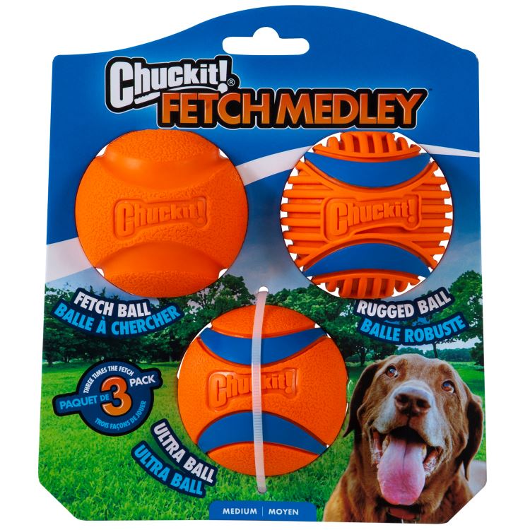 Chuckit Medley Medium - Set Fetch, Ultra and Rugged Ball 6,5cm (1)