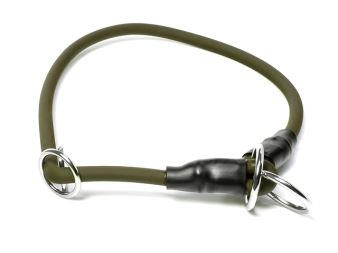 Mystique® Biothane obojek kulatý s dorazem 8mm khaki 65cm