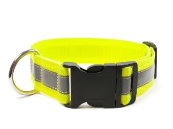 Mystique® Reflexný obojok klik pracka vďaka reflexnému pruhu poskytuje Vášmu psovi maximálnu bezpečnosť za súmraku alebo v noci a pri osvetlení je viditeľný zo vzdialenosti až 150 m.