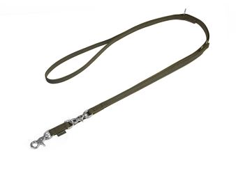Mystique® Pogumované vodítko kolem těla 12mm khaki 200cm nerezavějíci vypouš. karabina