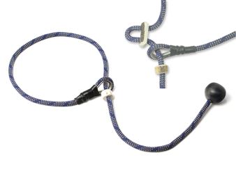 Mystique® Field trial Krátke vodítko 6mm modro béžová 70cm s dorazem