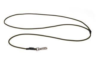 Mystique® Biothane lovecké vodítko 6mm khaki nerez.vypouštecí "švédska" karabína