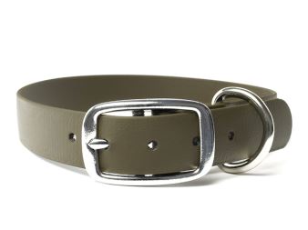 Mystique® Biothane obojek deluxe 25mm khaki 40-48cm